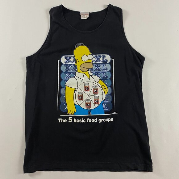 Vintage Homer Simpson Tank Top T Shirt Men's Medium The Simpsons Duff Beer - Picture 1 of 7